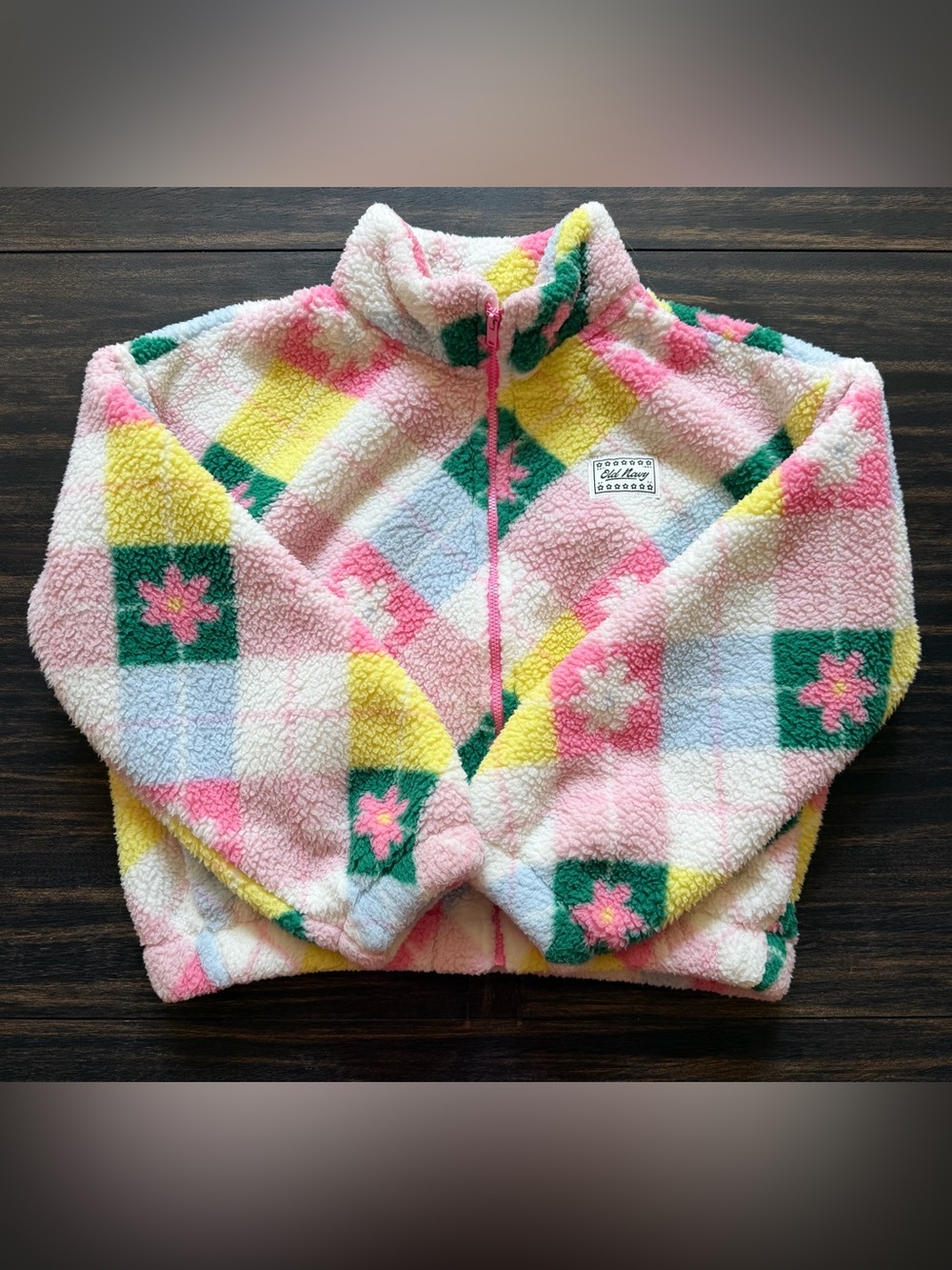 Old Navy Oversized Sherpa Zip Jacket for Girls, Size L (10-12)